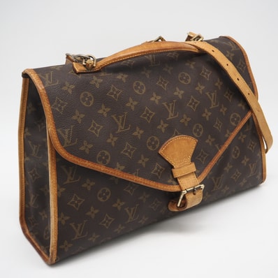 LOUIS VUITTON ルイ・ヴィトン モノグラム ビバリー41 M51121 2wayハンドバッグ ブラウン コーティングキャンバス レザー メンズ