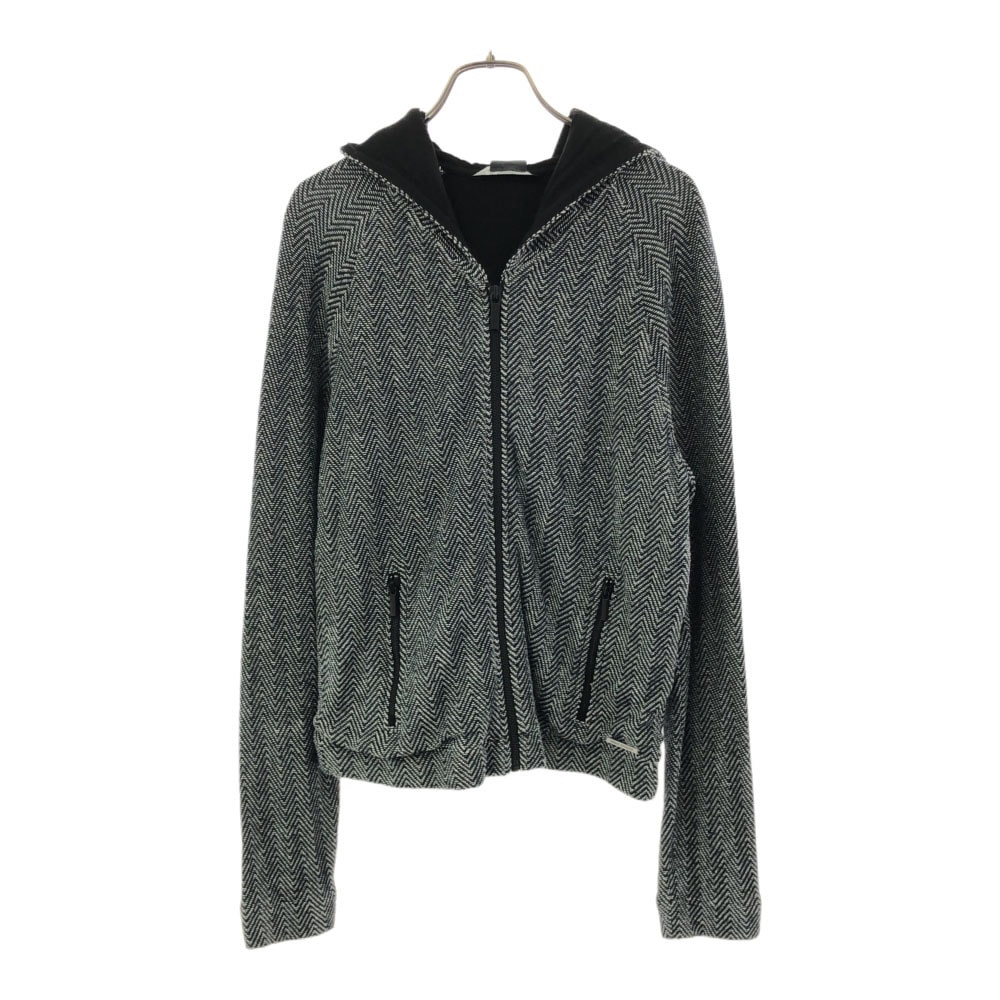 ARMANI EXCHANGE アルマーニ エクスチェンジ ヘリンボーン 長袖 ジップパーカー S ブラック系