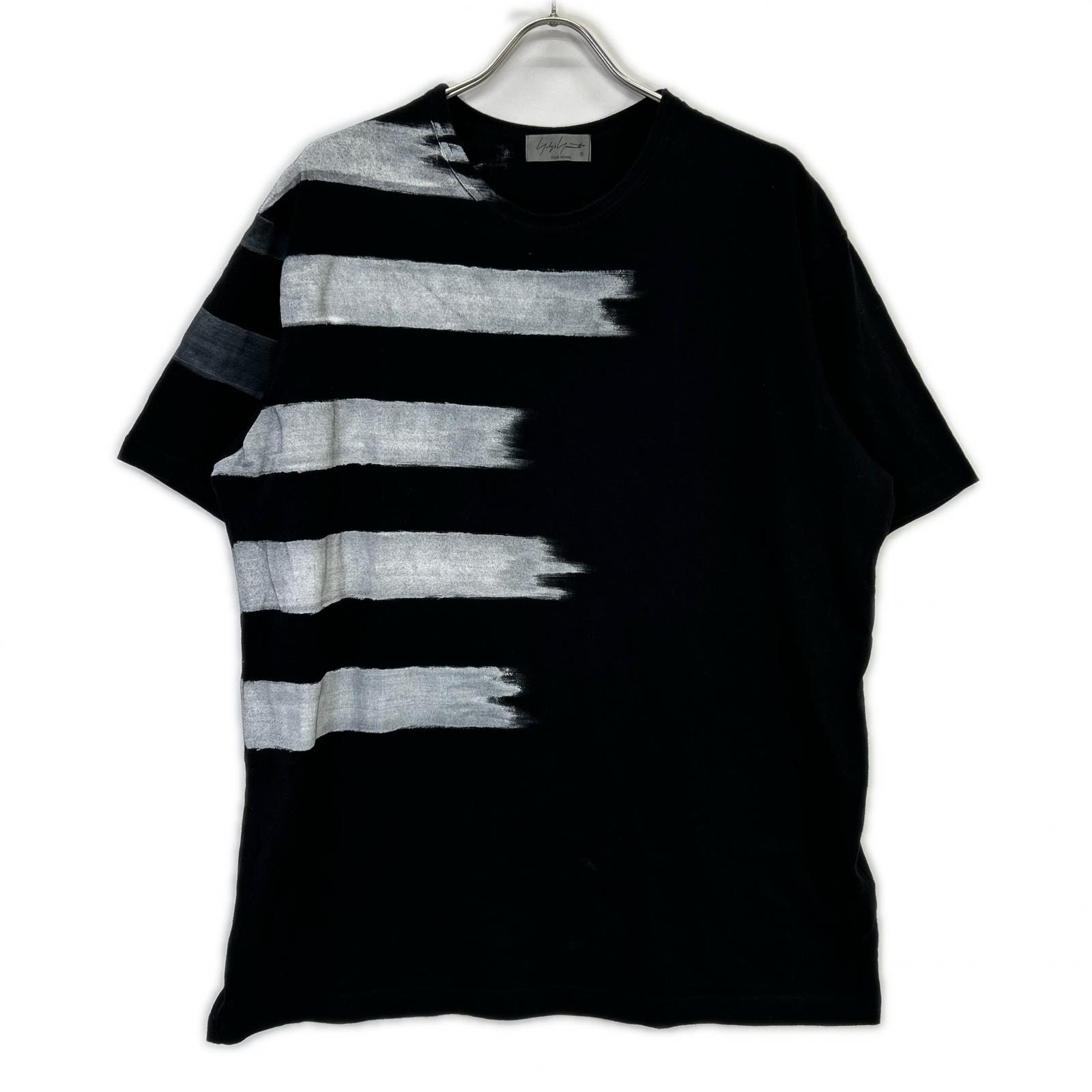 ヨウジヤマモトプールオム 19SS HZ-T50-079 ブラック BRUSHED 5-STRIPE T-SHIRT 3
