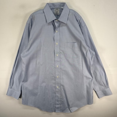 古着 ブルックスブラザーズ Brooks Brothers 長袖シャツ カラーステイ REGENT L ブルー系 無地 メンズ
