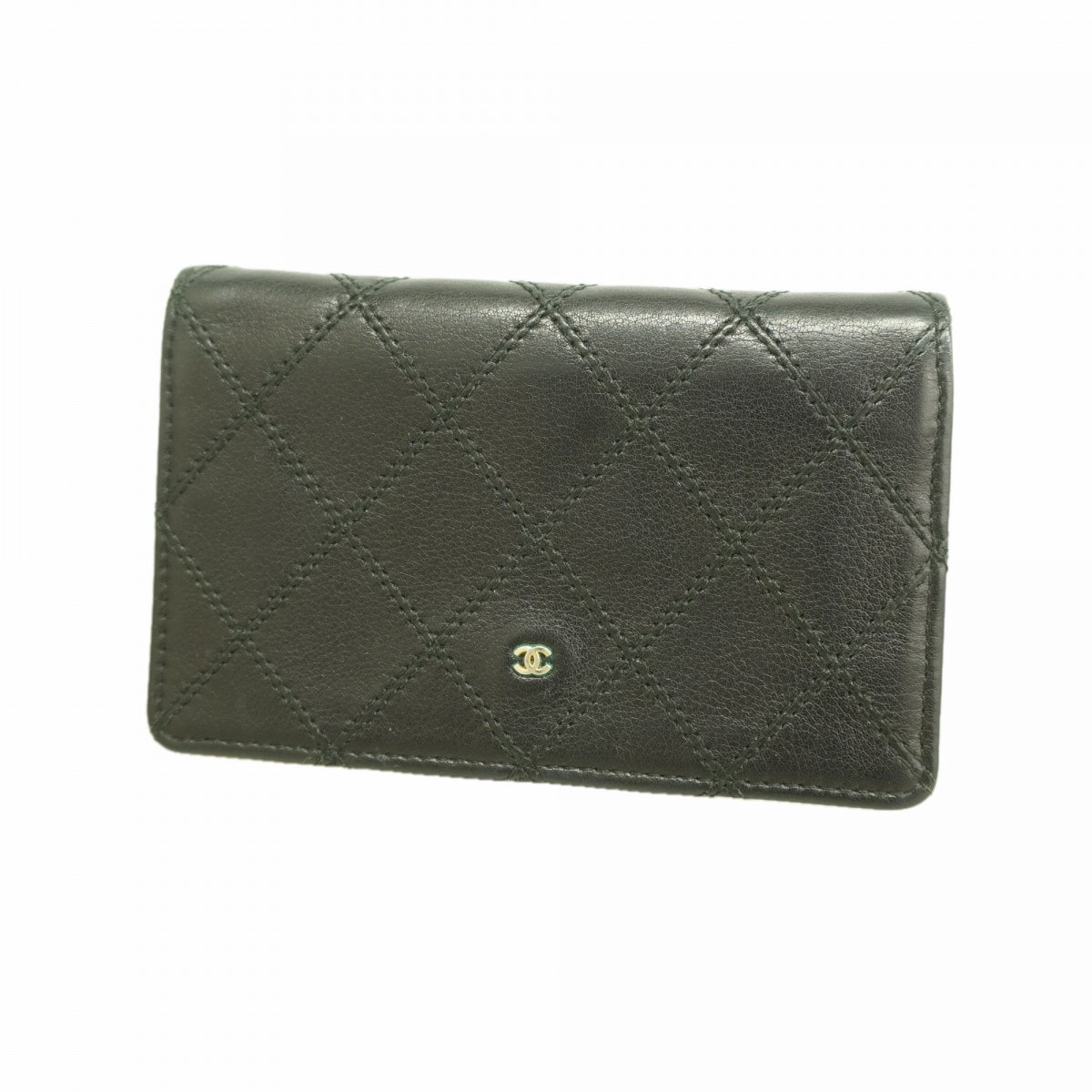 【6ga0364-k】シャネル カードケース ビコローレ レザー ブラック ゴールド金具【中古】メンズ レディース ユニセックス