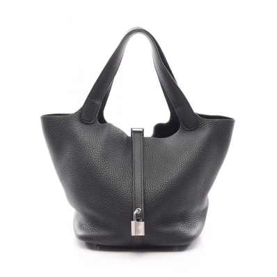 エルメス HERMES ピコタンロックMM ハンドバッグ バッグ レザー トリヨンクレマンス トリヨンクレマンス ブラック(エルメス) Z刻印(2021年製造) レディース ブラック系 【中古】
