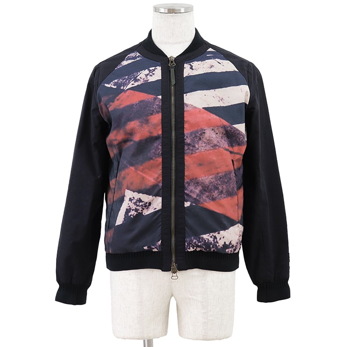 SALE【美品】TATRAS × ROBBERT GELLER タトラス × ロバートゲラー ブルゾン サイズ 02 メンズ グラフィック ナイロン100% リブ ジャケット アウター ブラック 黒 ポーランド製