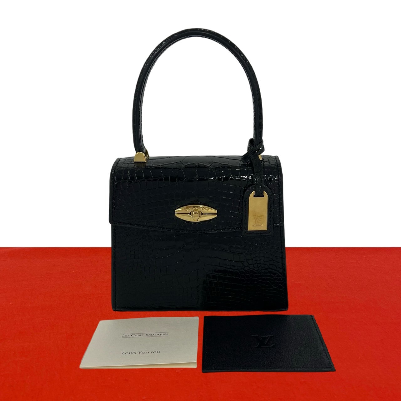 LOUIS VUITTON ルイヴィトン ミニ マルゼルブ クロコダイル ハンドバッグ ブラック
74917