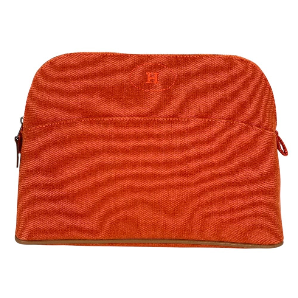 エルメス HERMES ボリードポーチMM ボリードポーチ MM H104774M  小物入れ メイクポーチ 化粧ポーチ ポーチ コットン オランジュ フー 未使用