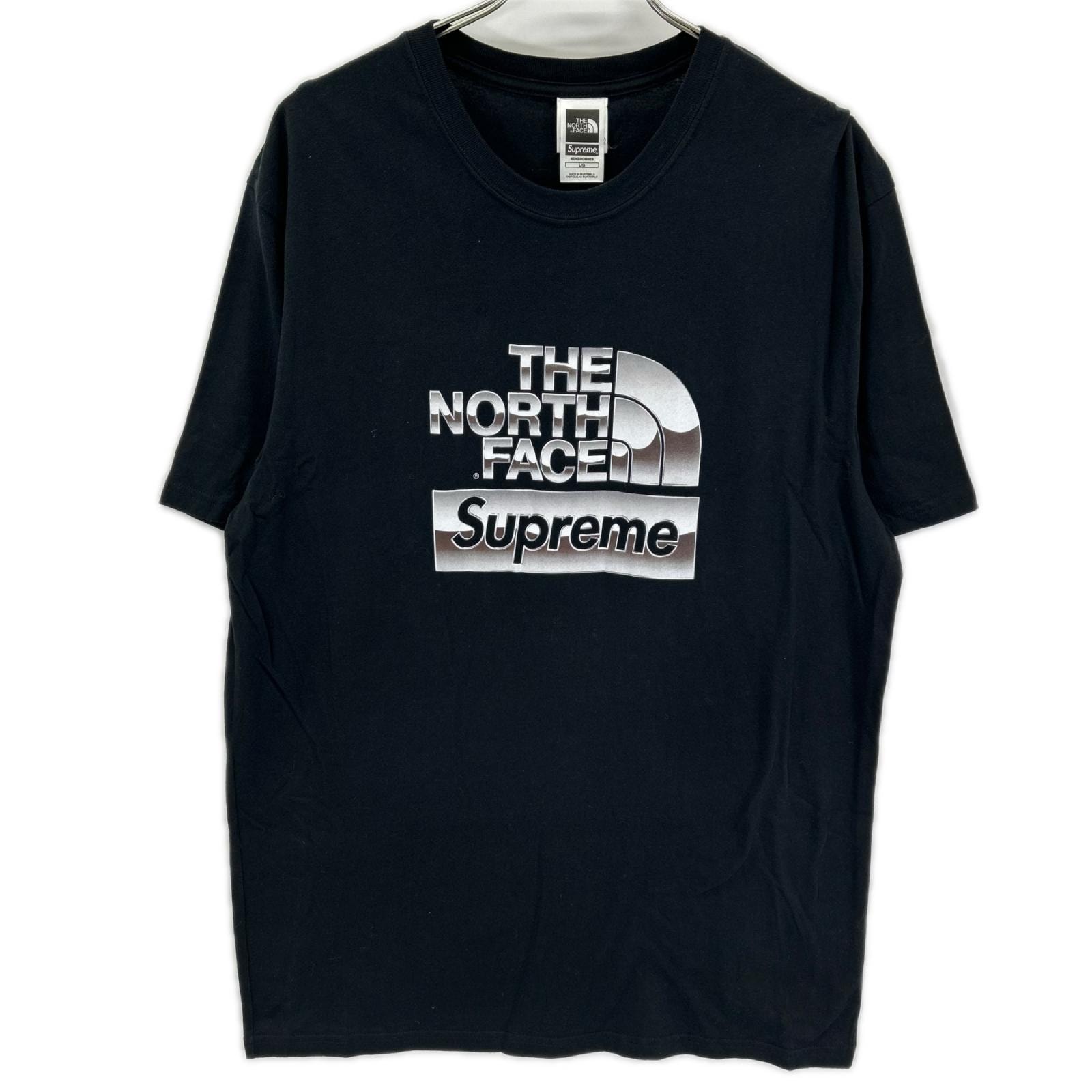 ノースフェイス 【×Supreme】18SS NT31808I ブラック Metallic Logo Tee L