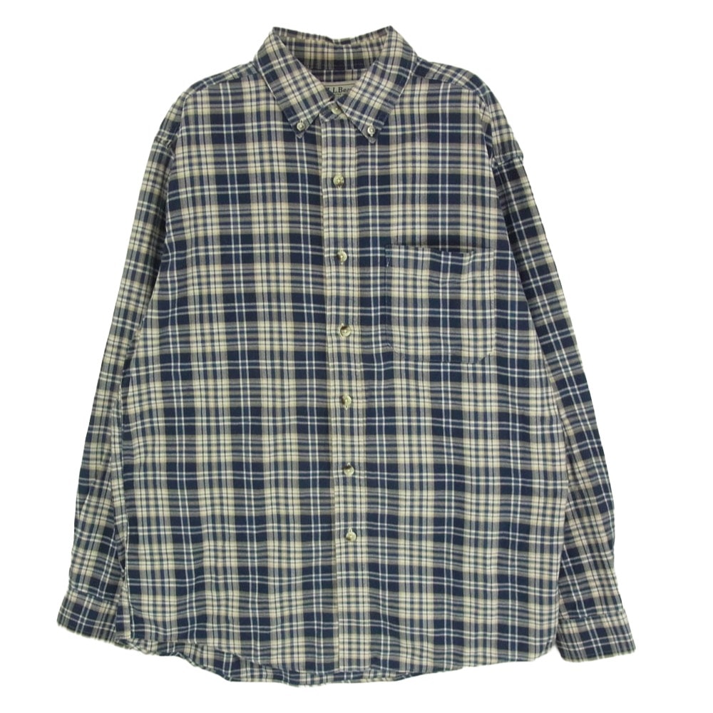 L.L.Bean エルエルビーン 長袖シャツ 00s ボタンダウン チェック 長袖 ネルシャツ グリーン系 M【中古】