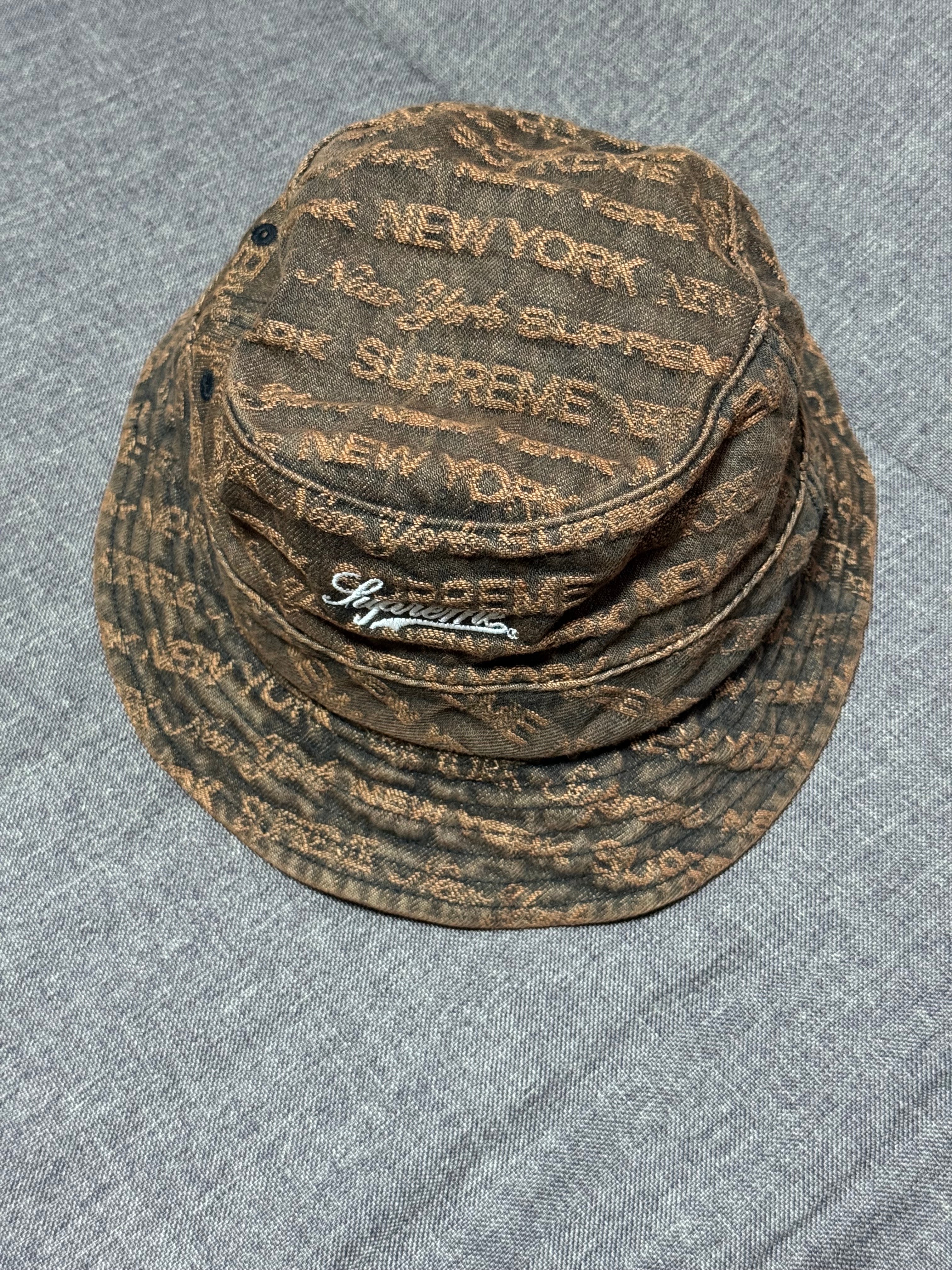 シュプリーム マルチ タイプ ジャガード デニム クラッシャー "ブラウン"