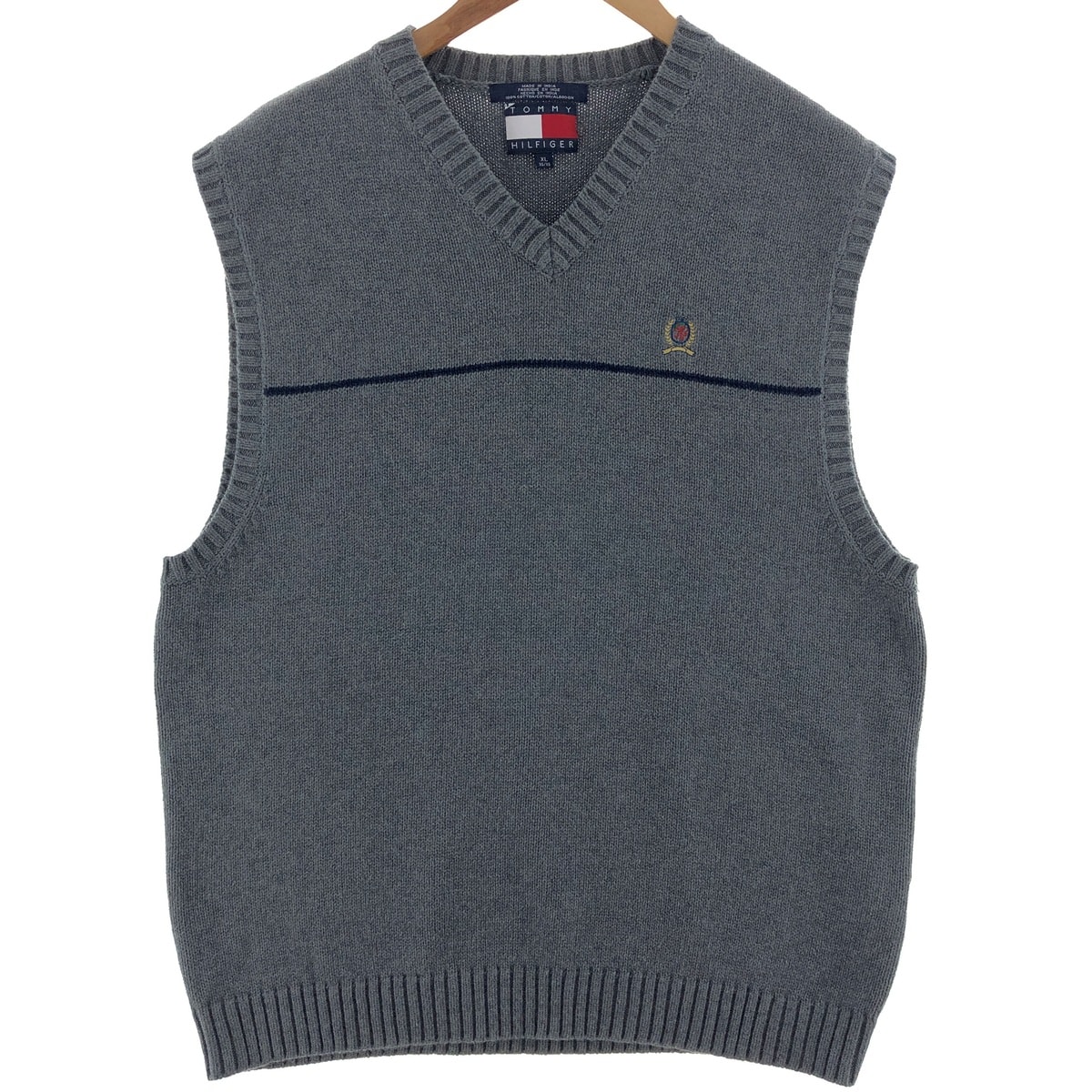 古着 90年代~ トミーヒルフィガー TOMMY HILFIGER Vネック コットンニットベスト メンズXL相当 ヴィンテージ/eaa381024