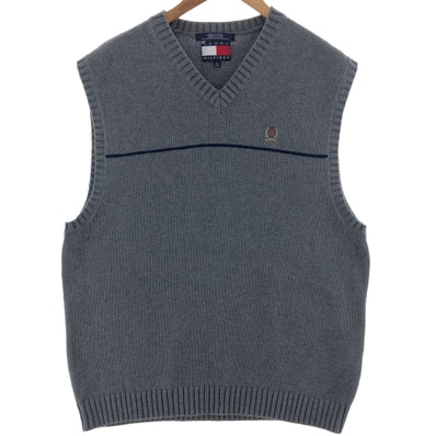 古着 90年代~ トミーヒルフィガー TOMMY HILFIGER Vネック コットンニットベスト メンズXL相当 ヴィンテージ/eaa381024
