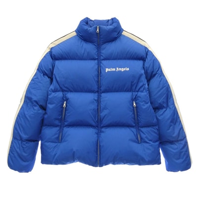 MONCLER モンクレール 22AW H209L1A00016 M2563 × Palm Angels パームエンジェルス RODMAN GIUBBOTTO ロッドマン ロゴプリント サイドライン ダウンジャケット ブルー系【中古】