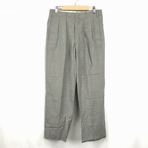 三陽商会/日本製★バーバリー★絹/シルク混/高級ツータックパンツ【メンズW76/股下71cm/グレー】スラックス/Made in Japan◆BF987