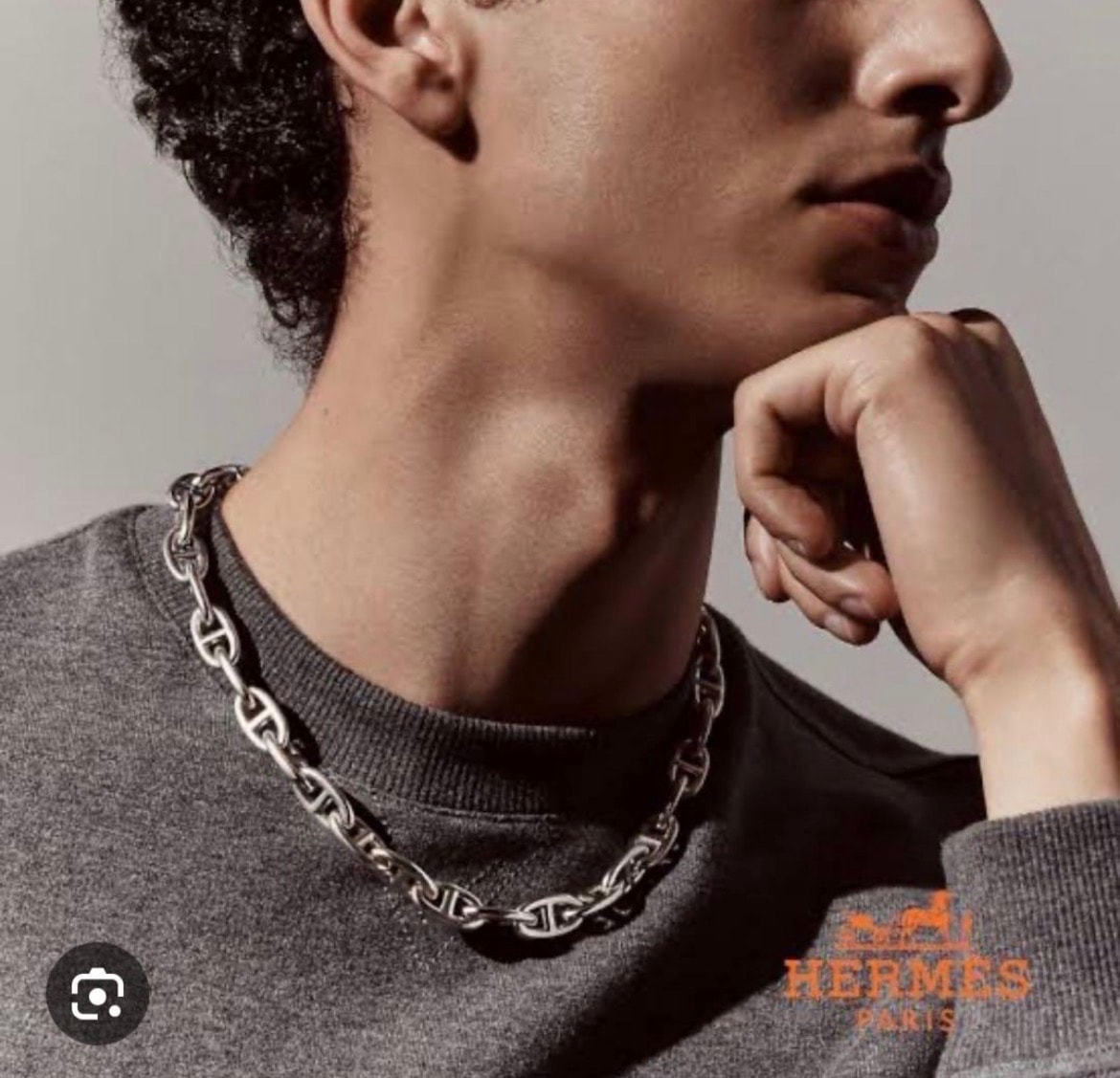 Hermes Chaine D'ancre MM Necklace Medium Model "Silver"