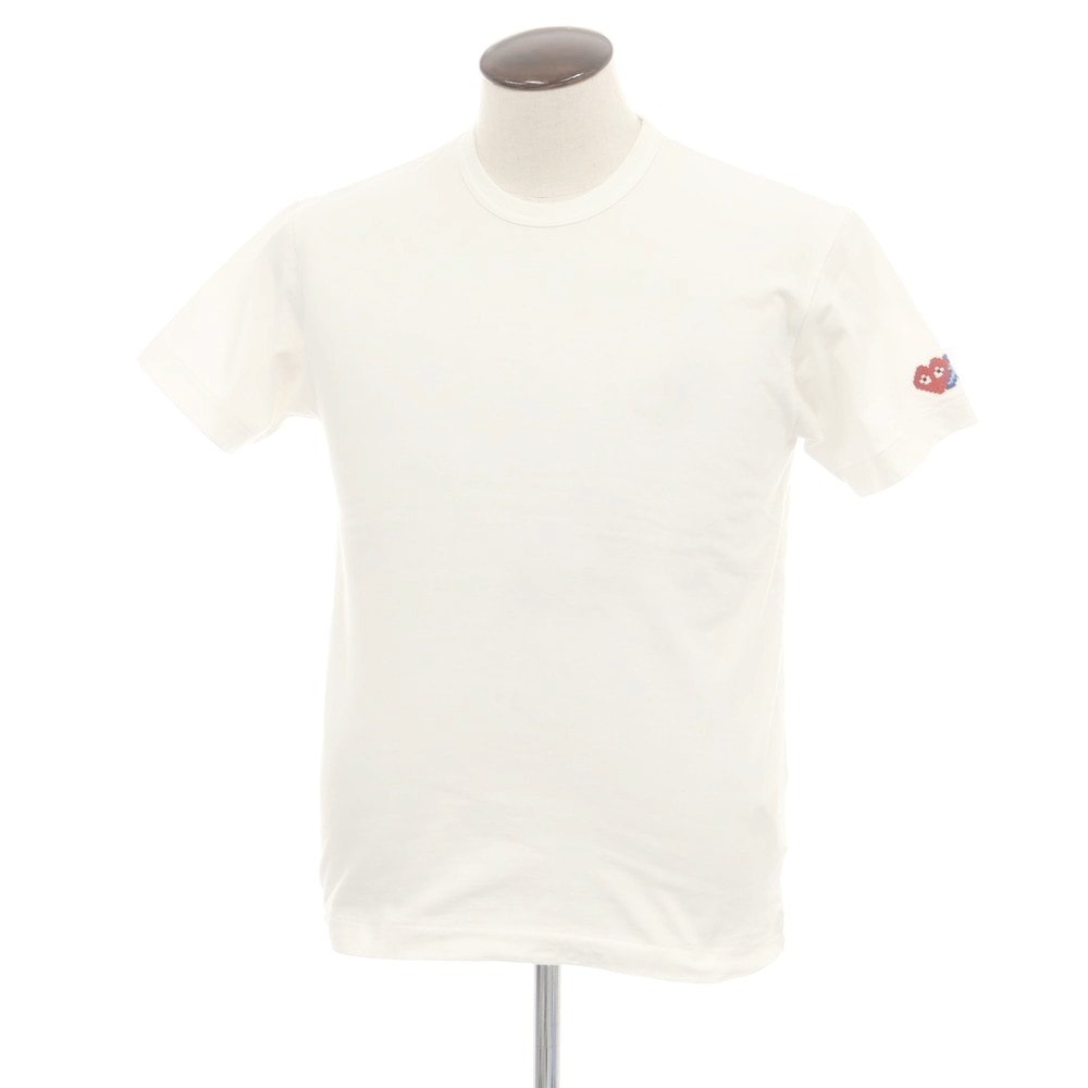 【中古】プレイコムデギャルソン PLAY COMME des GARCONS × INVADER コットン クルーネック 半袖Tシャツ ホワイト【サイズL】【ユニセックス】