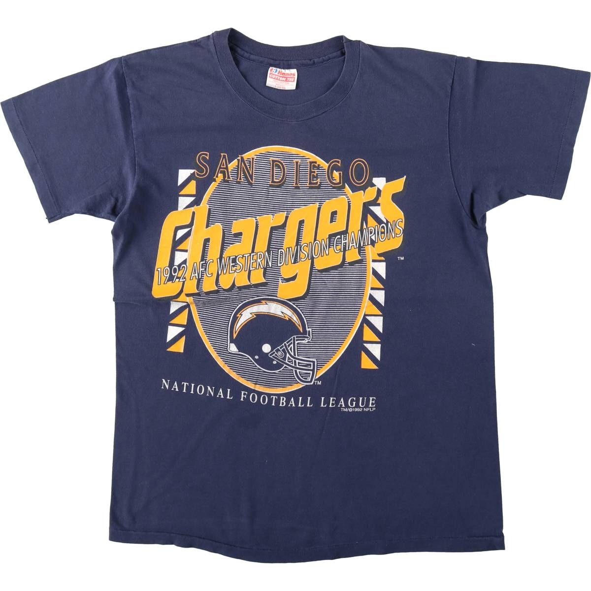 古着 80年代 ヘインズ Hanes NFL SAN DIEGO CHARGERS サンディエゴチャージャーズ スポーツプリントTシャツ USA製 メンズL相当 ヴィンテージ/eaa658194