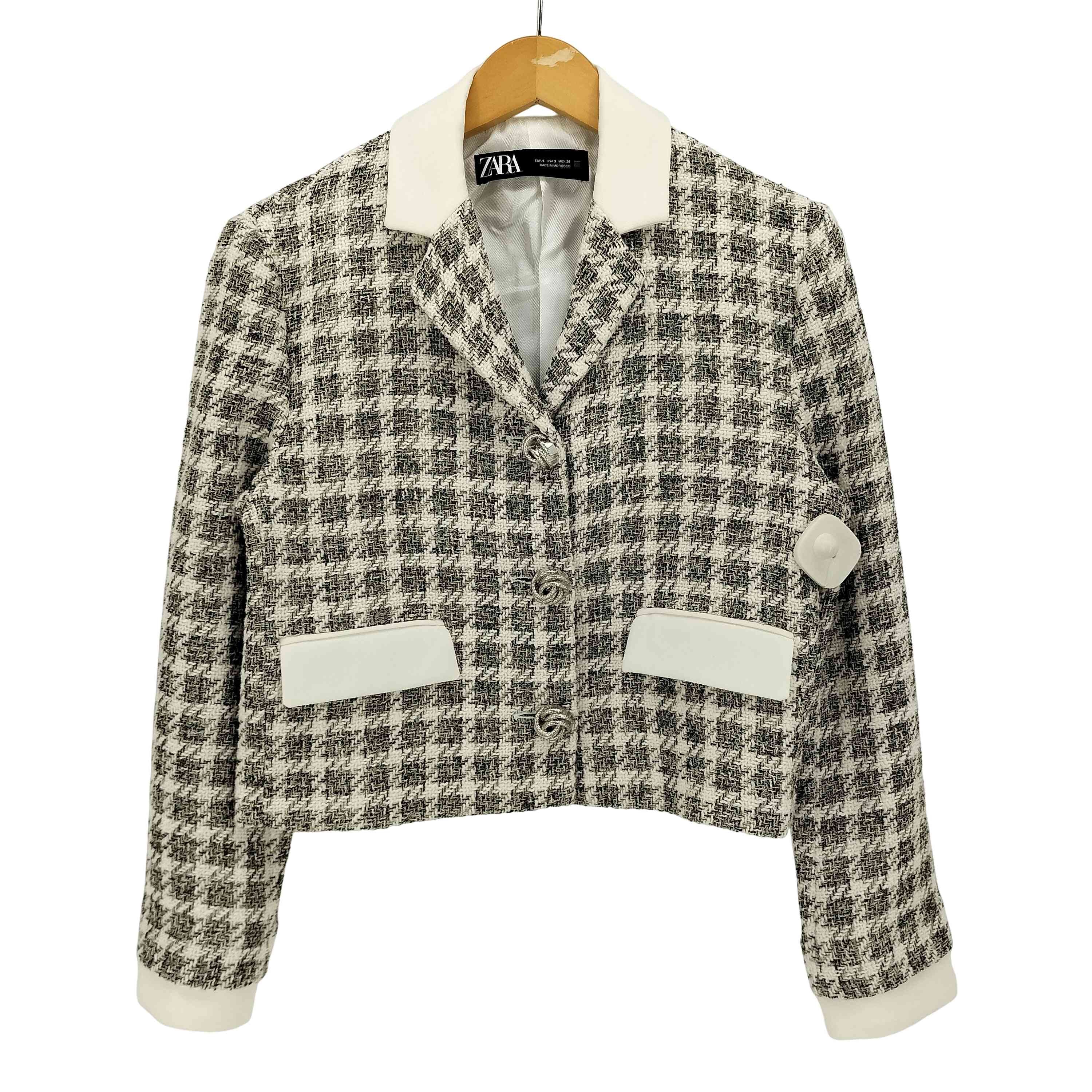 CROPPED CHECKED BLAZER【1143364193632】