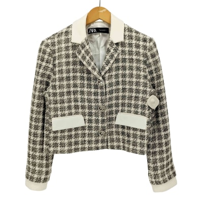 CROPPED CHECKED BLAZER【1143364193632】