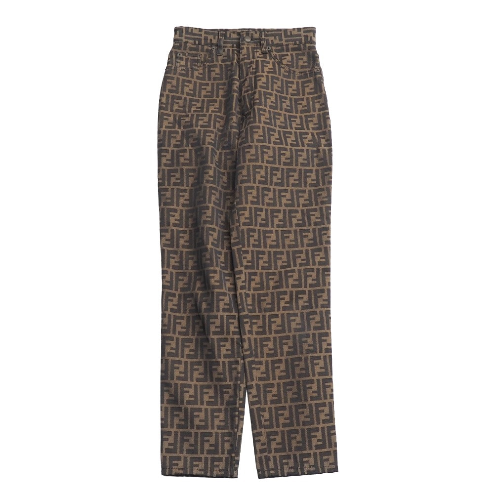 ■美品■FENDI フェンディ ヴィンテージ パンツ サイズ40 ズッカ テーパードパンツ イタリア製 ブランド古着【中古】20251219/RA6916