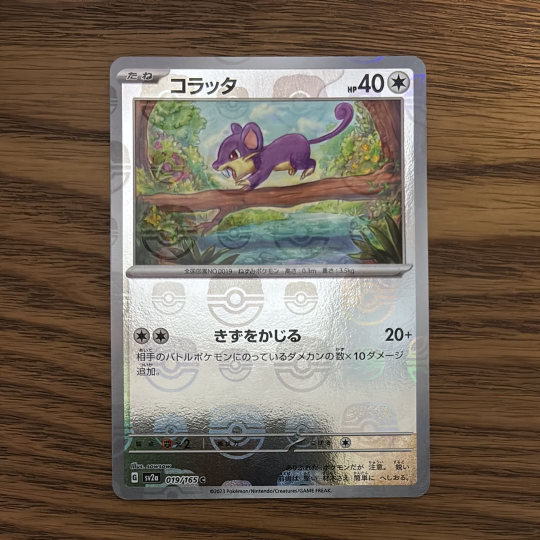 コラッタ C: マスターボールミラー[SV2a 019/165](強化拡張パック「ポケモンカード151」)
