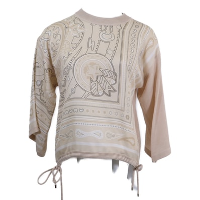 エルメス 新品同様 国内正規 5H2809DJ 25AW CANDY LIBRIS BANDANA シルク ツイルレーヌ ブラウス 36