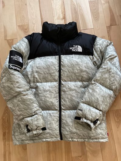 Supreme x The North Face Nuptse Jacket "White Paper Print"