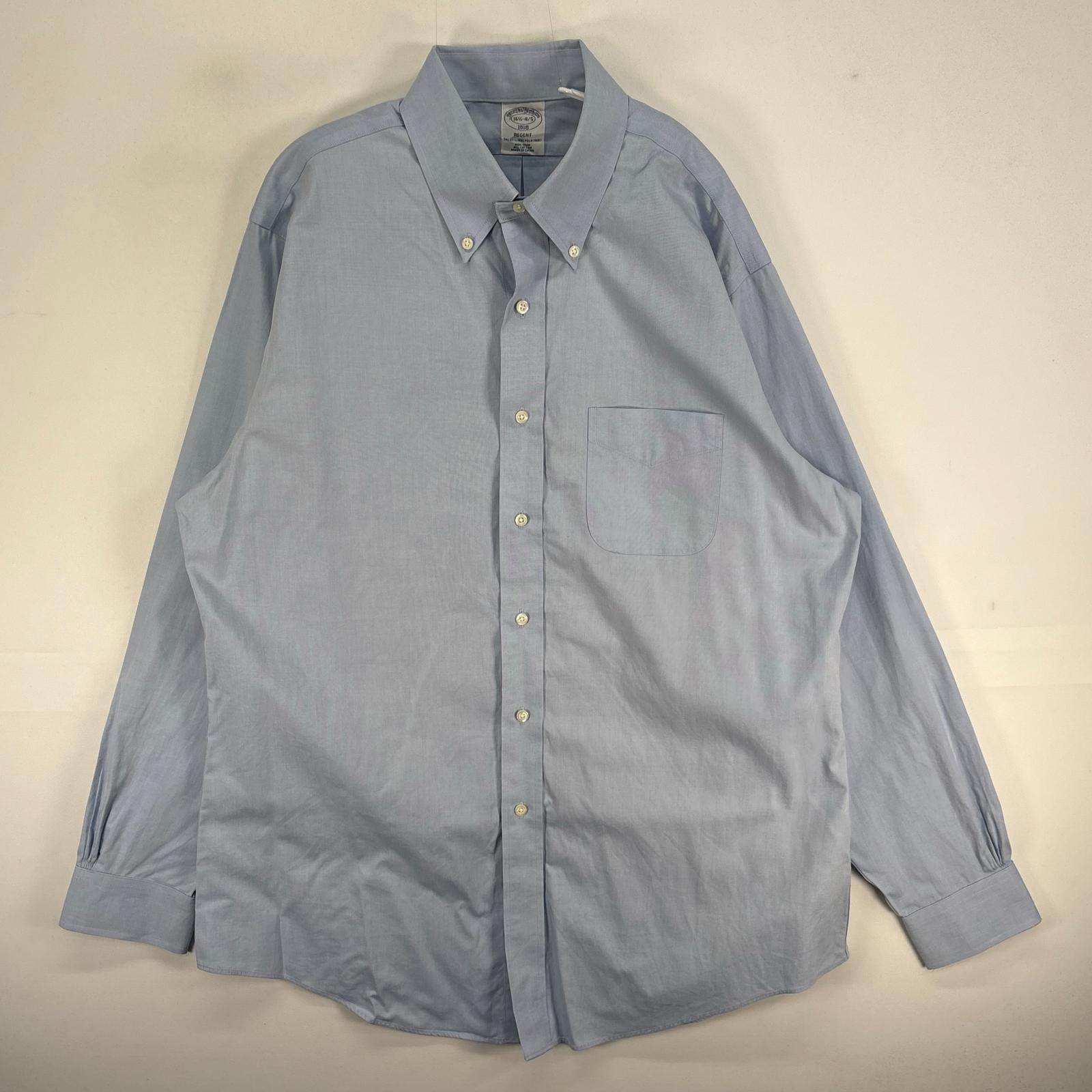古着 ブルックスブラザーズ Brooks Brothers 長袖シャツ ボタンダウン 1818 REGENT L  ブルー系 無地 メンズ