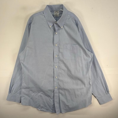 古着 ブルックスブラザーズ Brooks Brothers 長袖シャツ ボタンダウン 1818 REGENT L ブルー系 無地 メンズ