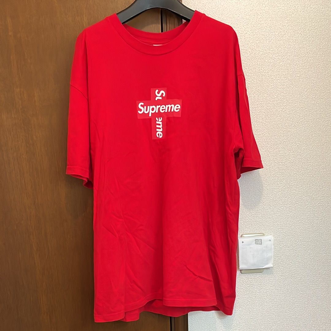 シュプリーム クロス ボックス ロゴ Tシャツ "レッド"