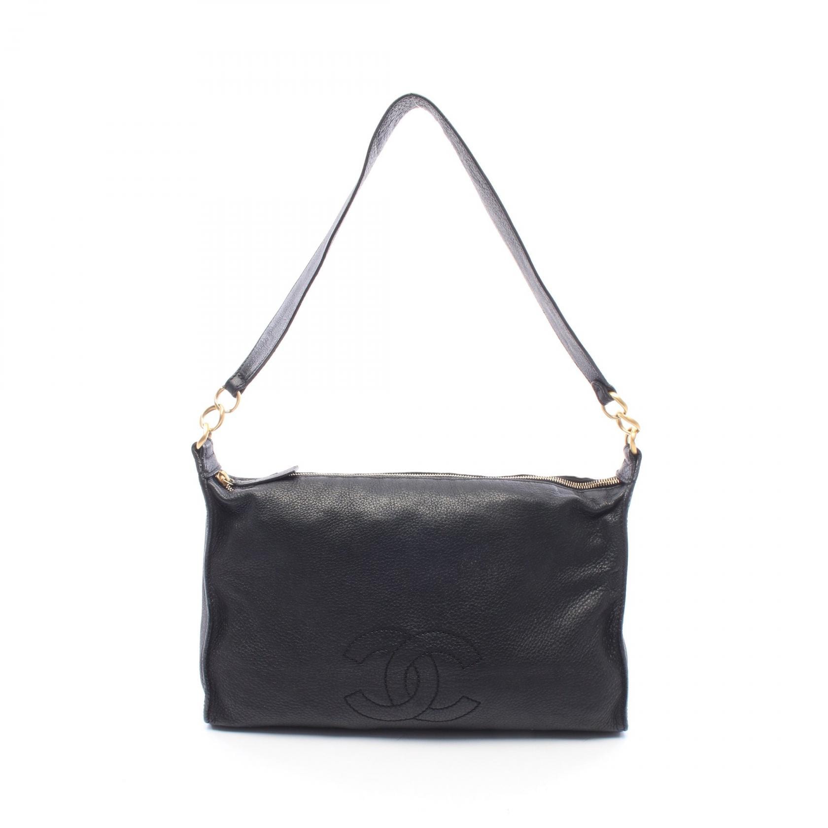 シャネル CHANEL ココマーク ショルダーバッグ バッグ レザー レディース ブラック系 【中古】