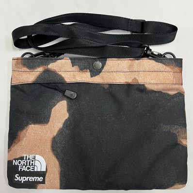 Supreme x The North Face Bleached Denim Print Shoulder Bag "Black"