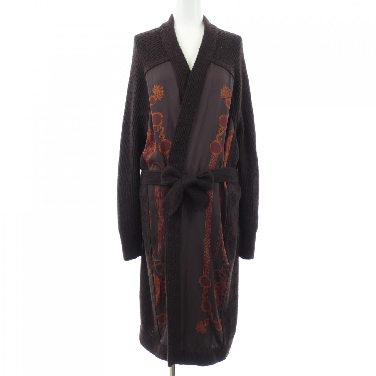 エルメス HERMES LES TAMBOURS FINESSE 3H2840D1 ツイルレーヌ ロングカーディガン