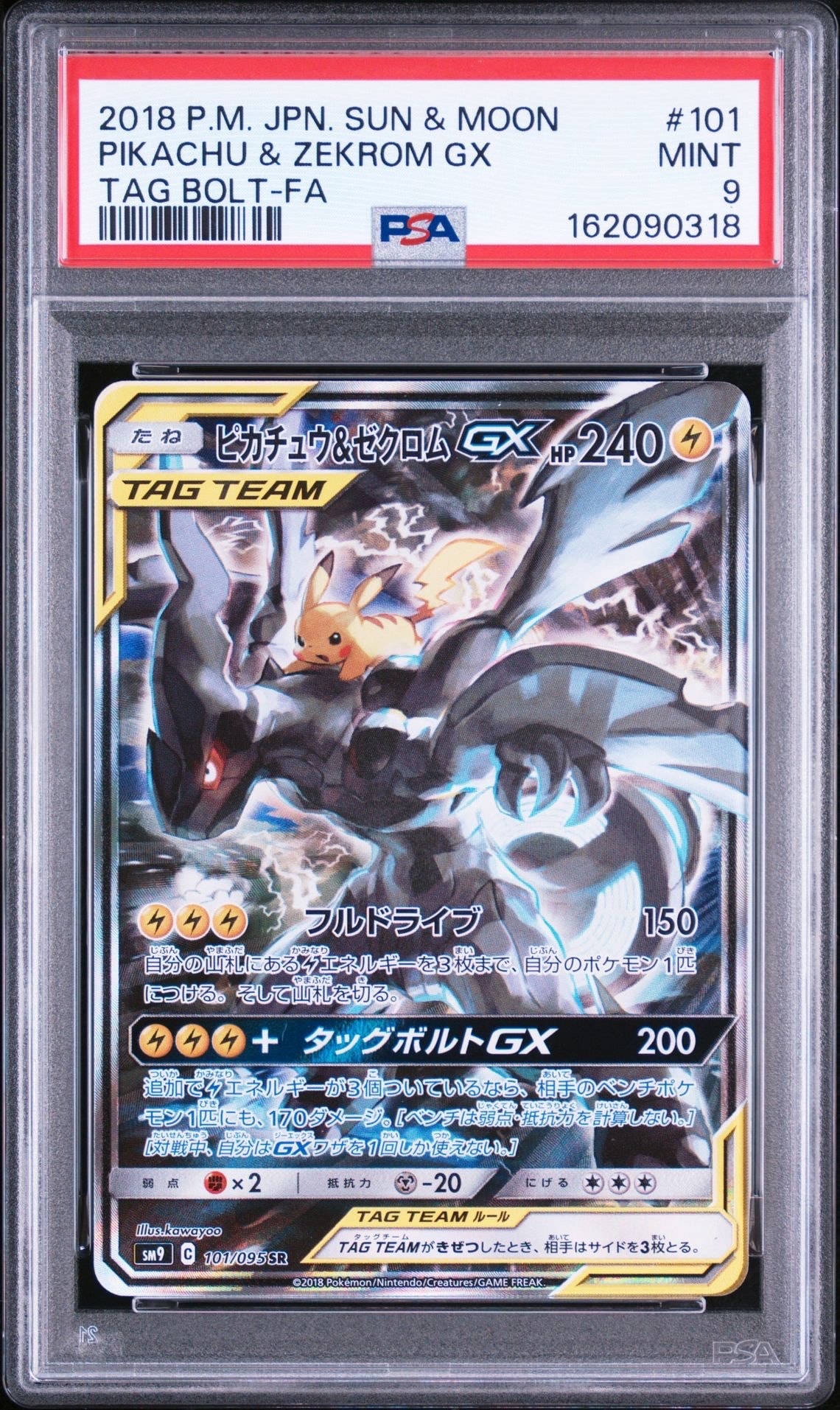 PSA10】ピカチュウ&ゼクロムGX SR: SA [SM9 101/095](拡張パック