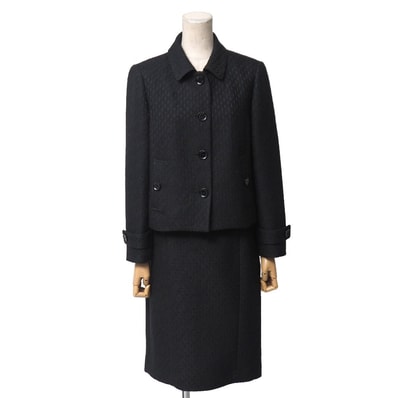 ■美品■BURBERRY バーバリー スカートスーツ サイズ38/40 ツイード シングルジャケット タイトスカート ブランド古着【中古】20260408/RA8796