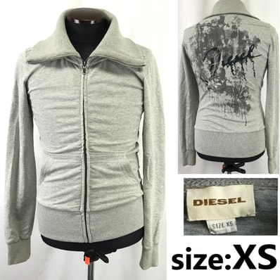 DIESEL【ディーゼル】 スウェットジャケット【メンズXS/グレー/gray】ブルゾン/アウター/ビッグカラー/Tops/jacket◆BJ005-j