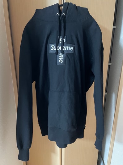 Supreme Cross Box Logo Hooded Sweatshirt "Black"
