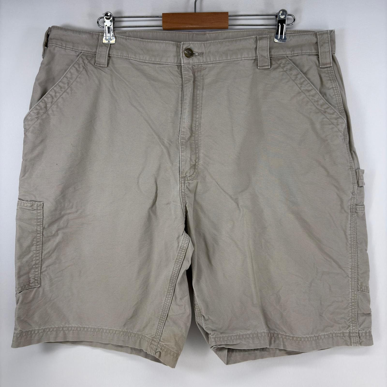 古着 カーハート Carhartt ダック ショートパンツ ワーク ペインター ワンポイント 大きいサイズ ハーフパンツ w42 アイボリー メンズ