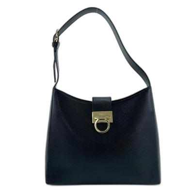 フェラガモ FERRAGAMO ガンチーニ ショルダーバッグ レザー【中古】