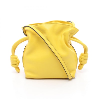 ロエベ LOEWE フラメンコクラッチ ミニ イエロー ショルダーバッグ バッグ レザー レディース イエロー系 261842 【中古】