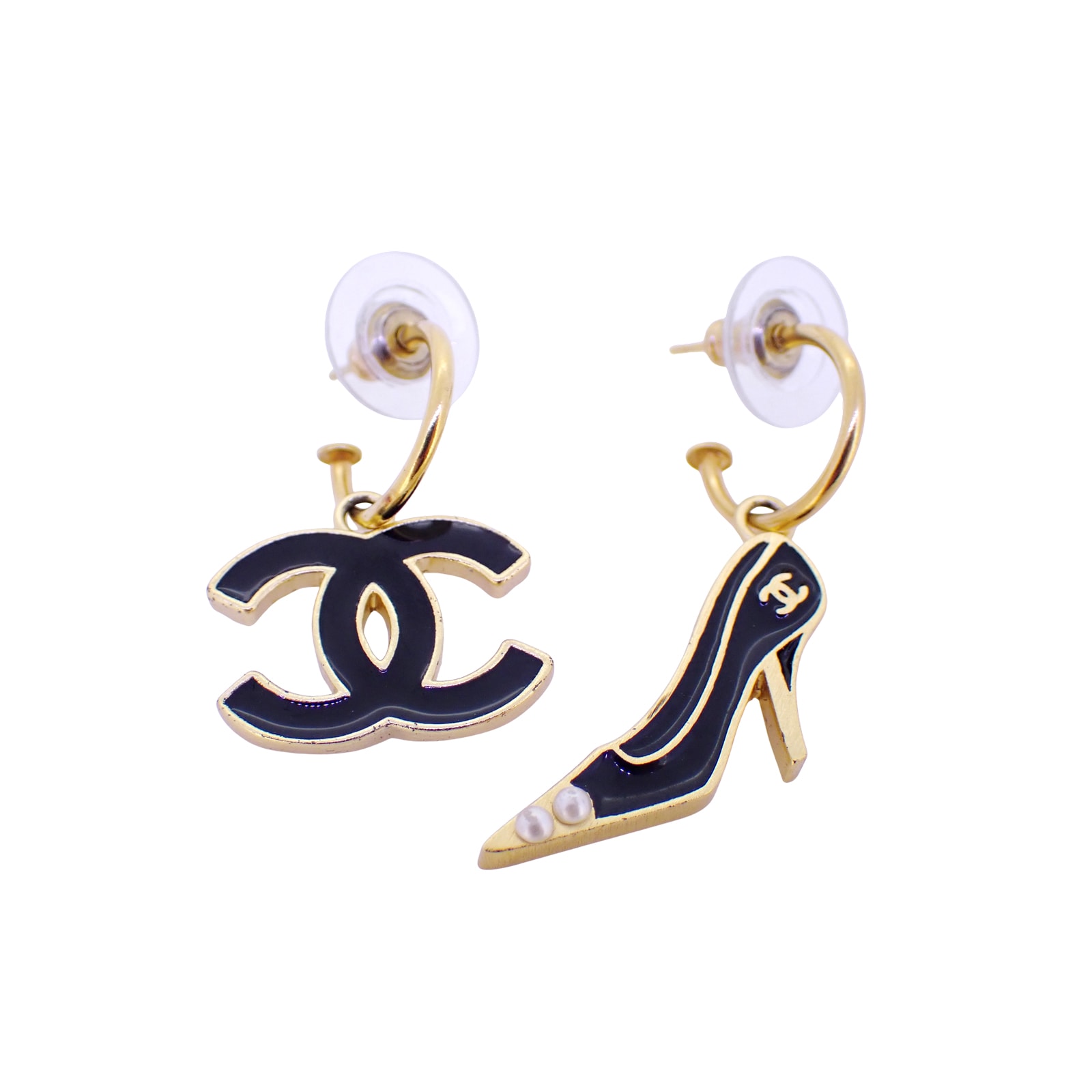 CHANEL シャネル  ココマーク パンプス モチーフ  フェイクパール  ゴールド  レディース ピアス