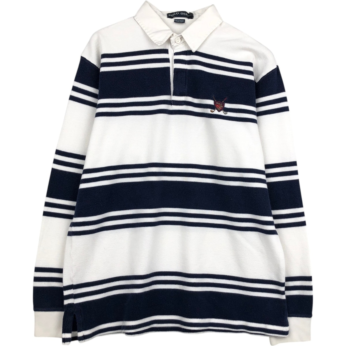古着 ラルフローレン Ralph Lauren POLO GOLF ポロゴルフ 長袖 ラガーシャツ メンズL相当/eaa625769