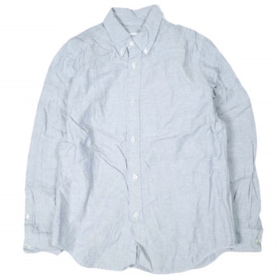 BEAMS BOY ビームスボーイ 日本製 OXFORD BD SHIRTS ロゴ刺繍 オックスフォードボタンダウンシャツ ONE SIZE サックスブルー 長袖 トップス g13929