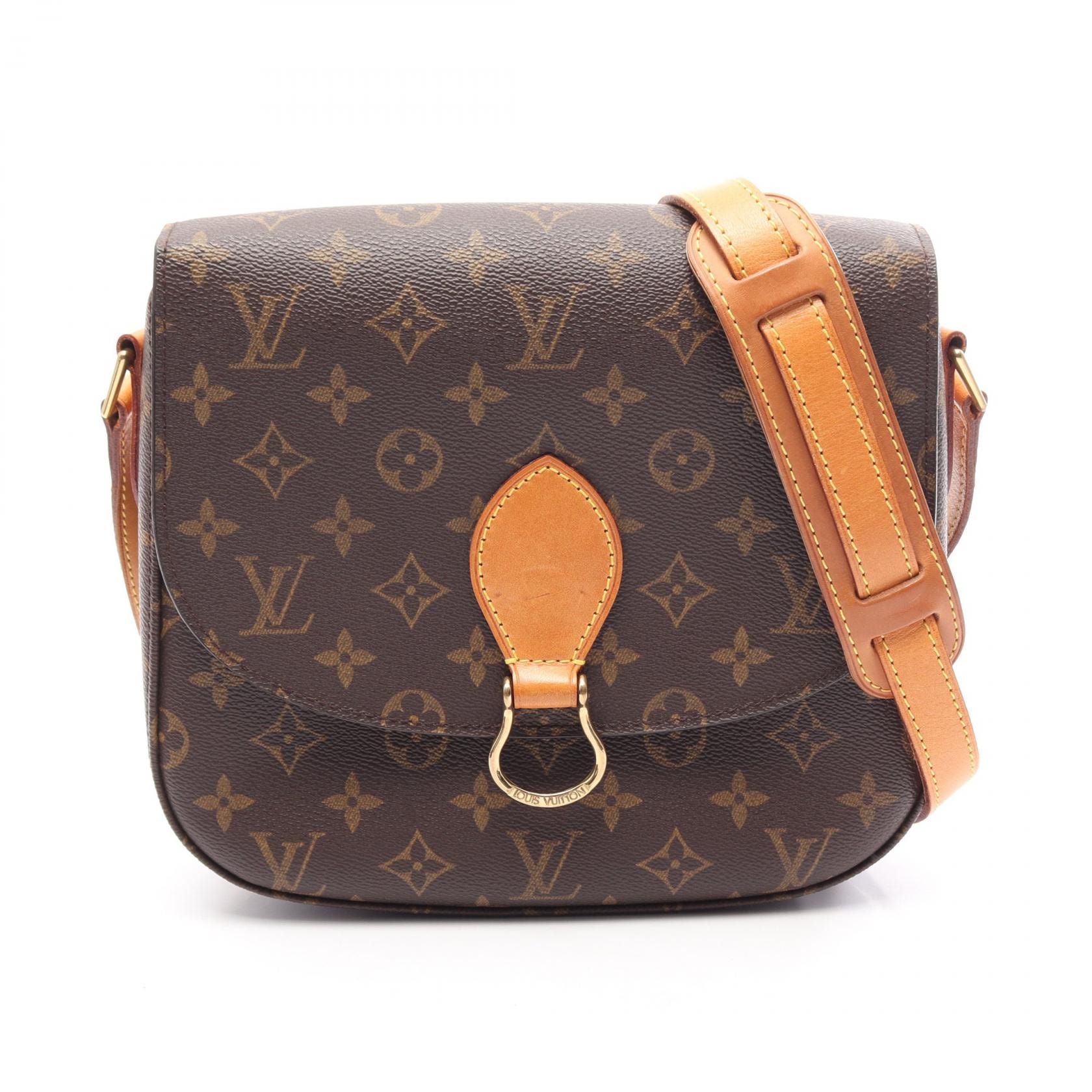 ルイ・ヴィトン LOUIS VUITTON サンクルーGM ショルダーバッグ バッグ PVCコーティングキャンバス レザー モノグラム レディース ブラウン系 M51242 【中古】