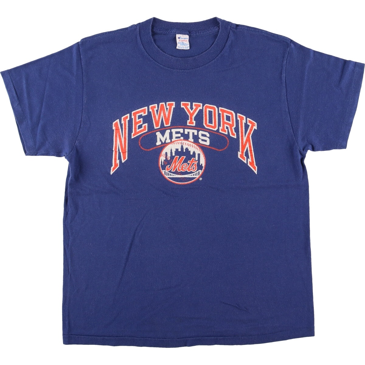 古着 80年代 Champion トリコタグ MLB NEW YORK MET ニューヨークメッツプリントTシャツ USA製 メンズXL相当 ヴィンテージ/eaa586674