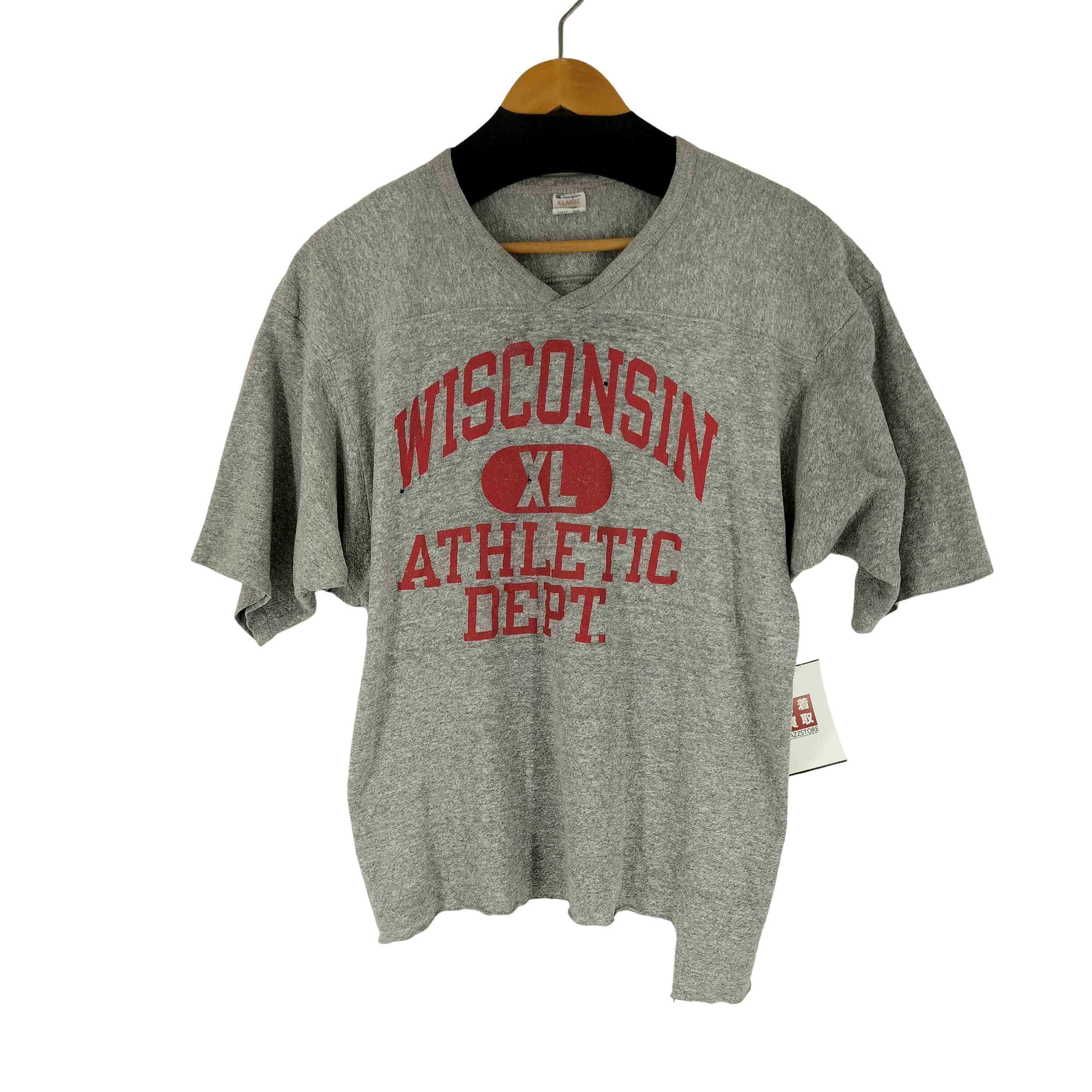 80S トリコタグ 3段カレッジプリント S/S Vネック Tシャツ【1140356856261】