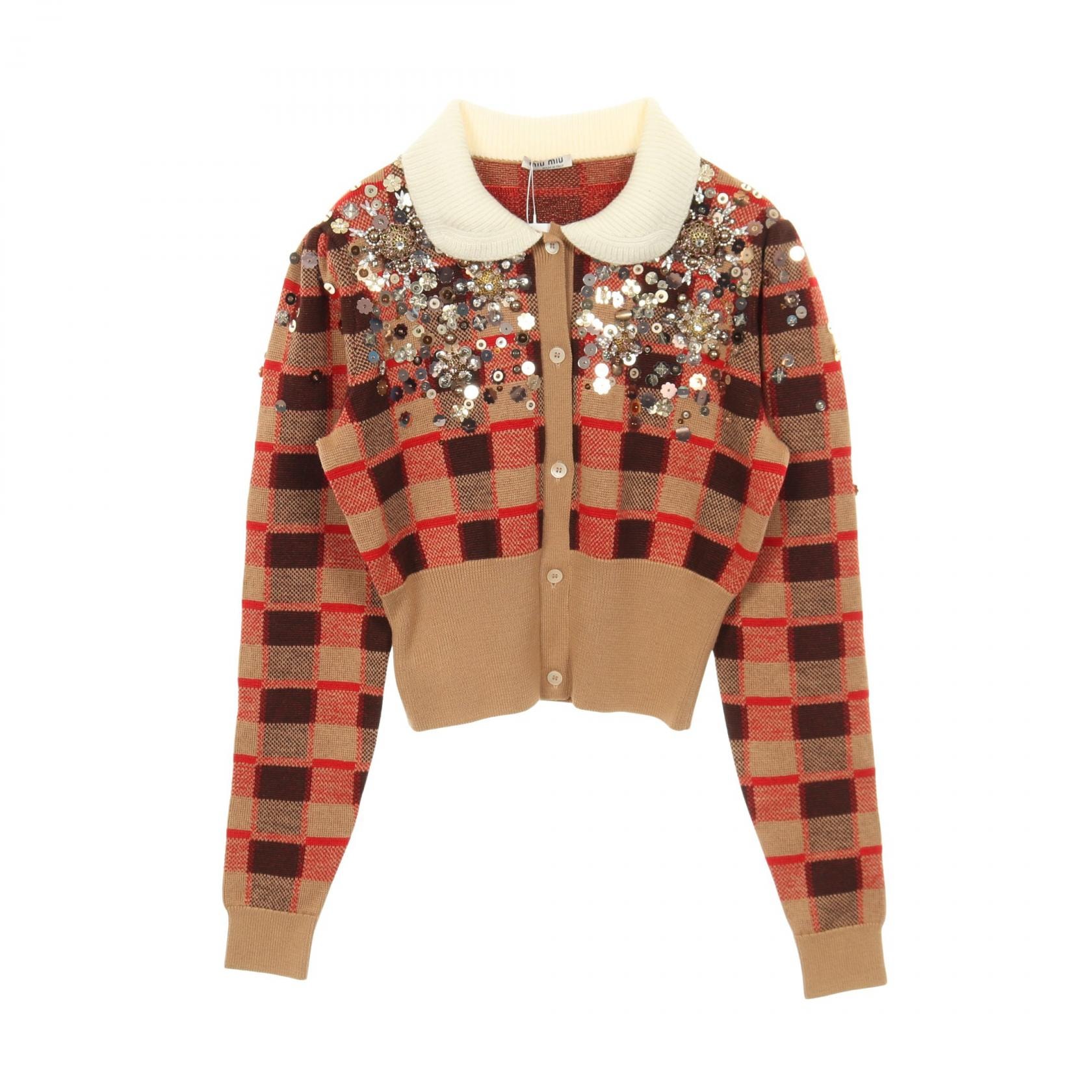 ミュウ ミュウ Miu Miu ニット 衣料品 トップス ウール レディース ブラウン系 / マルチカラー 【中古】