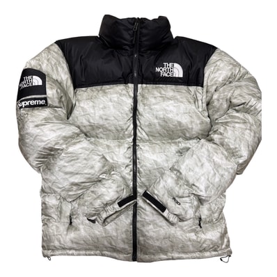 Supreme x The North Face Nuptse Jacket "White Paper Print"