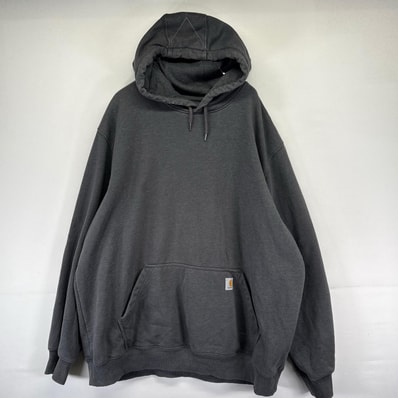 古着 カーハート Carhartt パーカー プルオーバー ワンポイントロゴ RAIN DEFENDER 大きいサイズ 2XL グレー系 メンズ