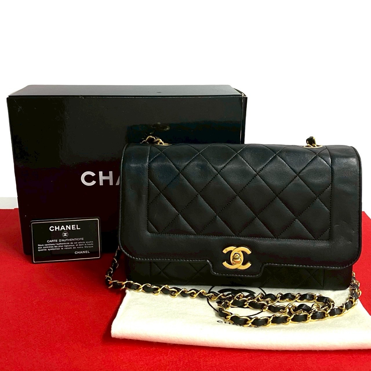 CHANEL シャネル マトラッセ ココマーク ラムスキン ショルダーバッグ ブラック
 j23-2