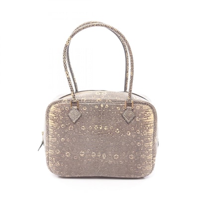 エルメス HERMES ミニプリュム20 ハンドバッグ バッグ エキゾチックレザー リザード □K刻印(2007年製造) レディース グレー系 【中古】