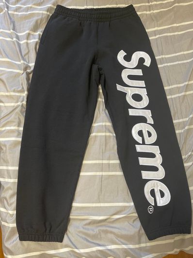 Supreme Satin Applique Sweatpant "Black" (24FW)